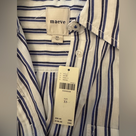 NWT Size XS- The Bennet Buttondown Shirt by Maeve 100% Cotton (NWT US$ 98) - Picture 16 of 16